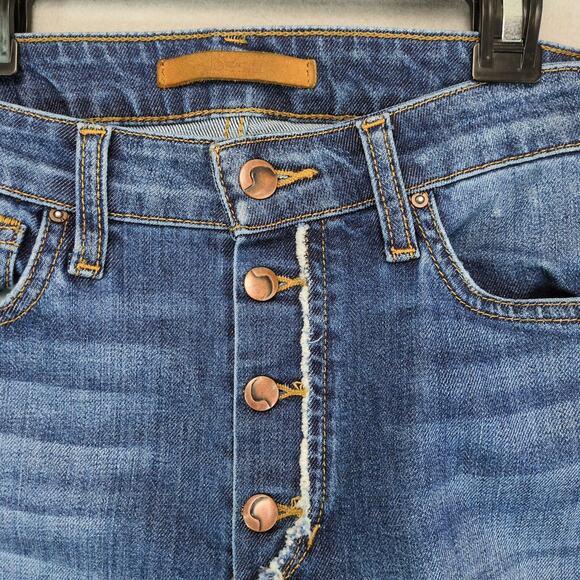 Joe's Jeans The Charlie High Rise Skinny Crop Distressed Women's 29 Button Front - Picture 3 of 7